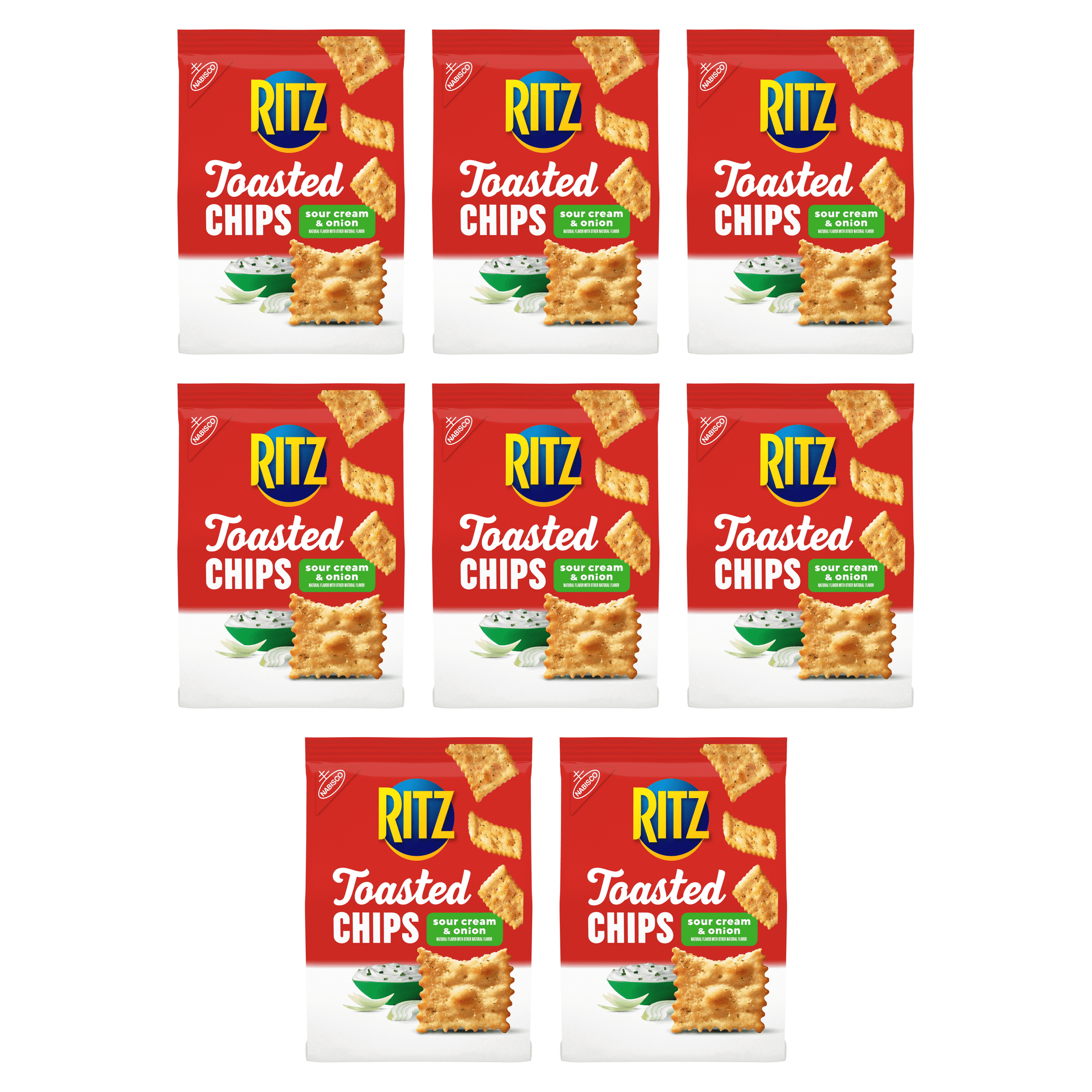 RITZ Toasted Chips Sour Cream and Onion Crackers, 8.1 oz (Pack of