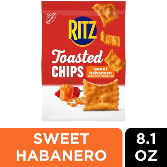 RITZ Toasted Chips Sweet Habanero Crackers, 8.1 oz (Package May Vary)