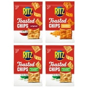RITZ Toasted Chips Variety Pack, Cheddar, Sour Cream & Onion, & Original Crackers, Bulk Snacks, 4 Ct