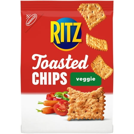 RITZ Toasted Chips Veggie Crackers, Party Snacks, 8.1 oz