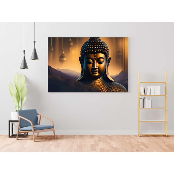 Rivaaz Craft Buddha Paintings for Wall Decoration with Frame Canvas Painting for Living Room Bedroom Home Office & Hotels (34 inch x 22 inch CH-BD-LDP11)