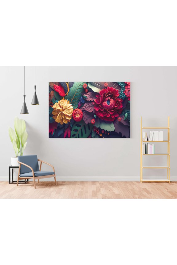 Craft Flower Paintings for Wall Decoration with Frame Canvas Painting for Living Room Bedroom Home Office & Hotels (22 inch x 16 inch CH-FLW-LDP50)