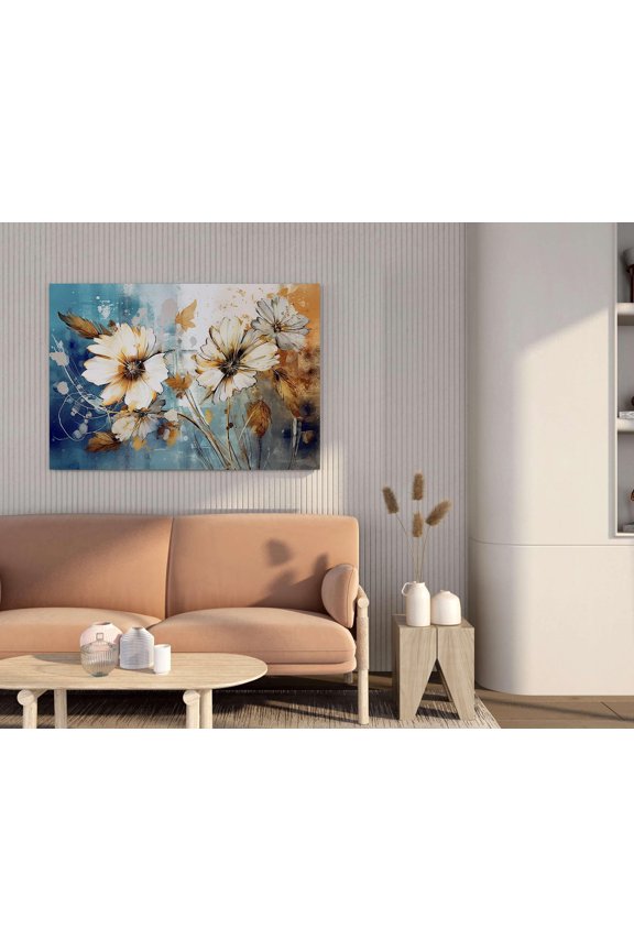 CRAFT Flower Paintings For Wall Decoration With Frame Canvas Painting For Living Room Bedroom Home Office & Hotels (22 inch x 16 inch CH-FLW-LDP66)