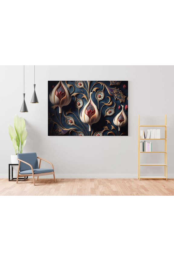 Craft Flower Paintings for Wall Decoration with Frame Canvas Painting for Living Room Bedroom Home Office & Hotels (22 inch x 16 inch CH-FLW-LDP7)