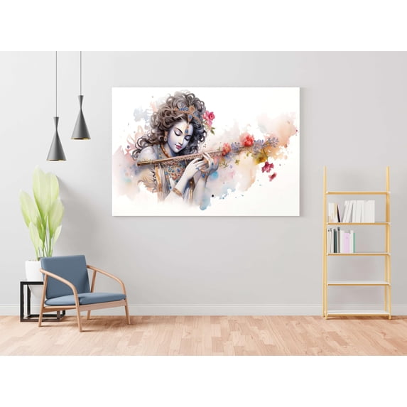 Rivaaz Craft Radha Krishna Paintings for Wall Decoration with Frame Canvas Painting for Living Room Bedroom Home Office & Hotels (22 inch x 16 inch CH-RK-LDP20)
