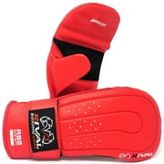 RIVAL Boxing RB5 Hook and Loop Leather Training Bag Mitts - Medium - Red