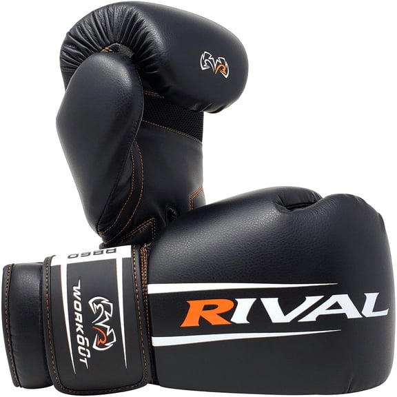 RIVAL Boxing RB60 Workout Hook and Loop Bag Gloves 2.0 - Medium - Black