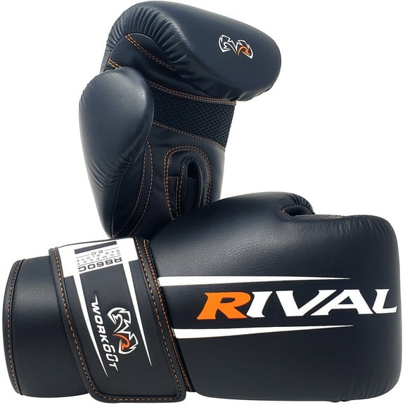 RIVAL Boxing RB60C Workout Compact Hook and Loop Bag Gloves 2.0 - Large - Black