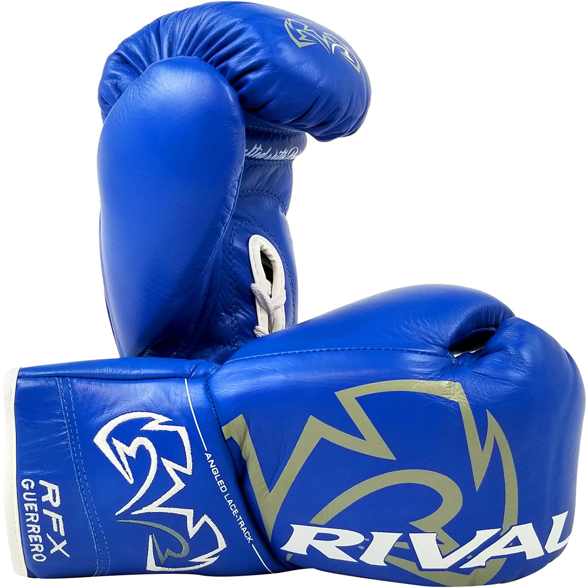 RIVAL Boxing RFX-Guerrero HDE-F Pro Fight Lace-Up Boxing Gloves - 10 oz. - Blue