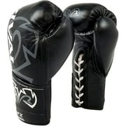 RIVAL Boxing RFX-Guerrero SF-F Pro Fight Lace-Up Boxing Gloves - 8 oz. - Black
