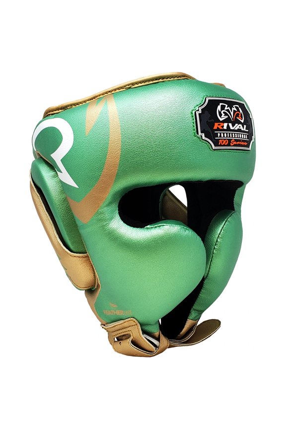 Boxing RHG100 Professional Headgear - Large - Green/Gold