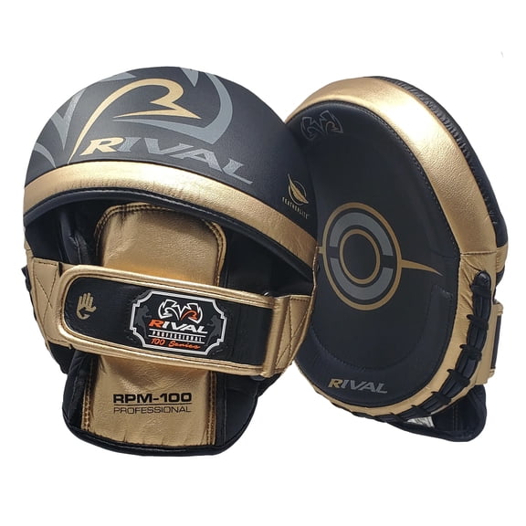 RIVAL Boxing RPM100 Professional Punch Mitts - Black/Gold
