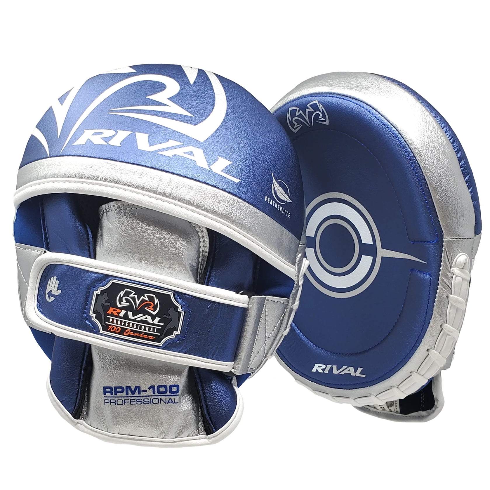 RIVAL Boxing RPM100 Professional Punch Mitts - Blue/Silver