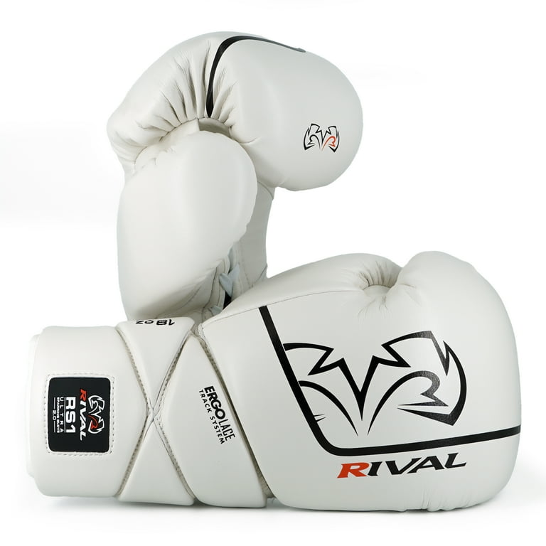RIVAL Boxing RS1 2.0 Ultra Lace-Up Sparring Gloves, 18oz - White