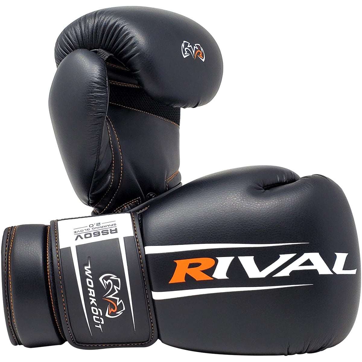 RIVAL Boxing RS60V Workout Hook and Loop Sparring Gloves 2.0 - 14 oz. - Black
