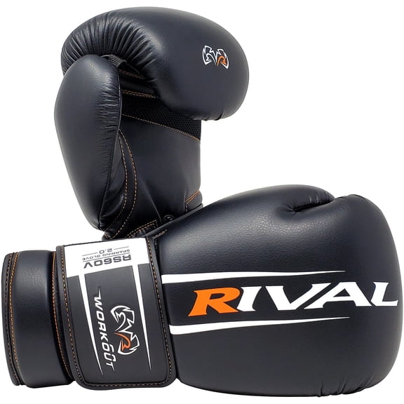RIVAL Boxing RS60V Workout Hook and Loop Sparring Gloves 2.0 - 16 oz. - Black