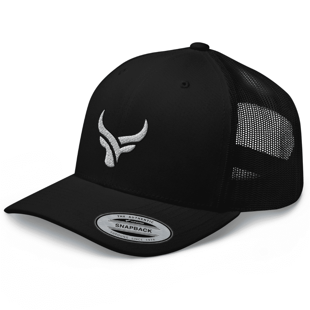 RIVEMUG Bull Head Cowboy Trucker Hat | Curved Bill Mid Crown Adjustable ...