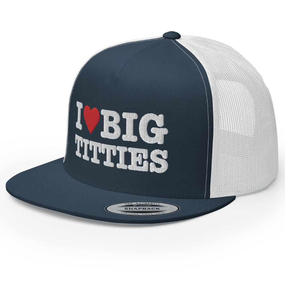 RIVEMUG Humble Hustle Flat Bill Trucker Hat - High Crown Adjustable Snapback Cap (Fabric Blend)
