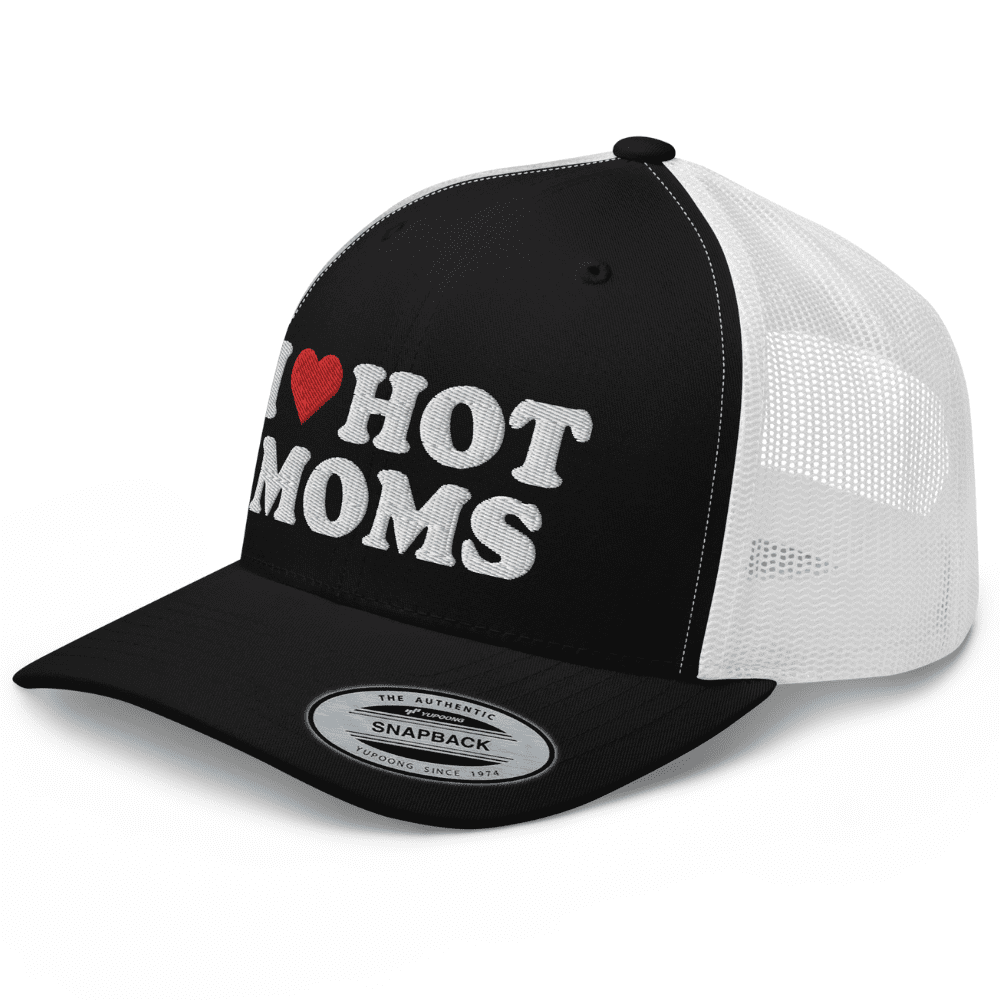 RIVEMUG 'I Love Hot Dads' Funny Trucker Hat - Flat Bill High Crown Adjustable Humor Cap - View #9