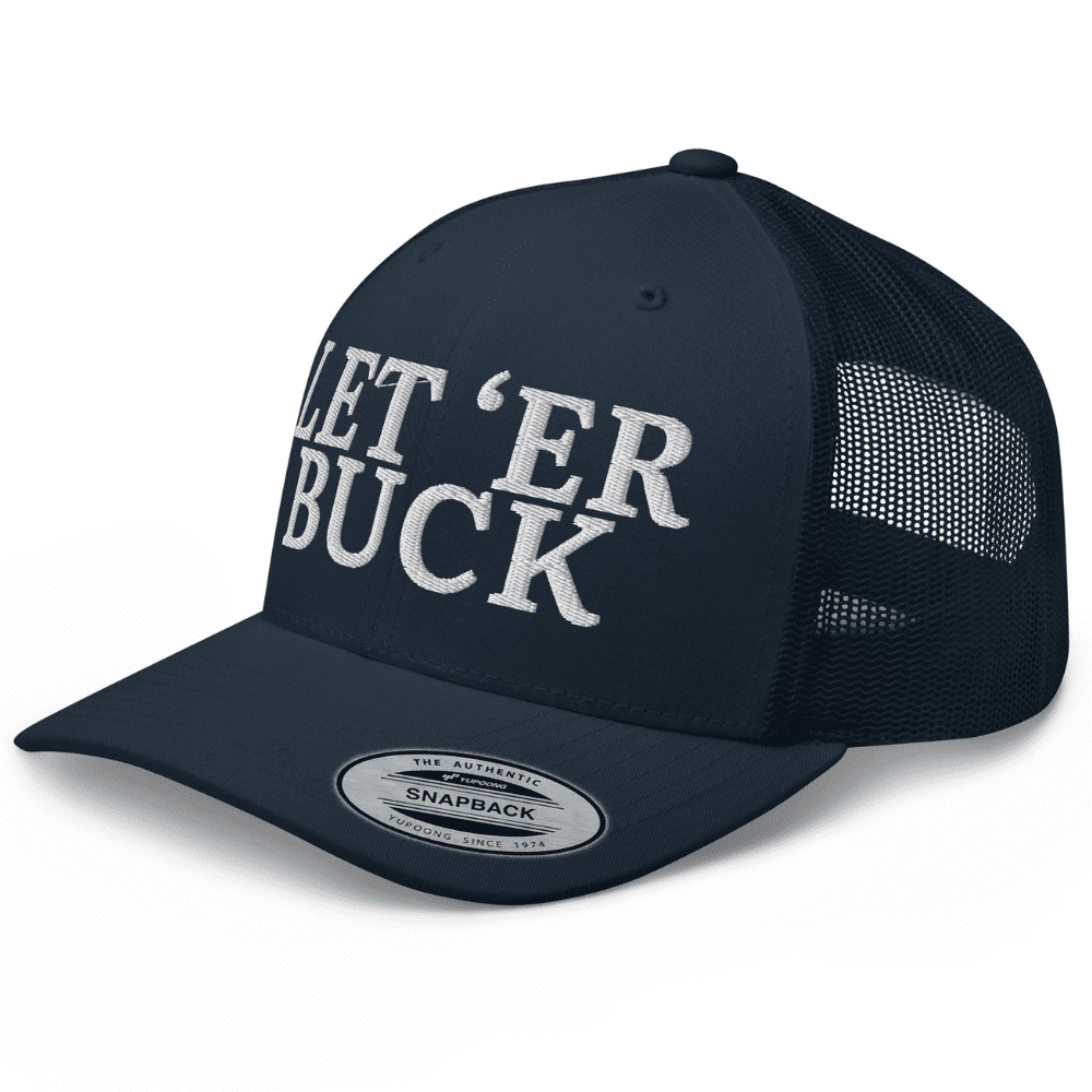 RIVEMUG NX Let 'Er Buck Rodeo Embroidered Trucker Hat Curved Bill Mid ...