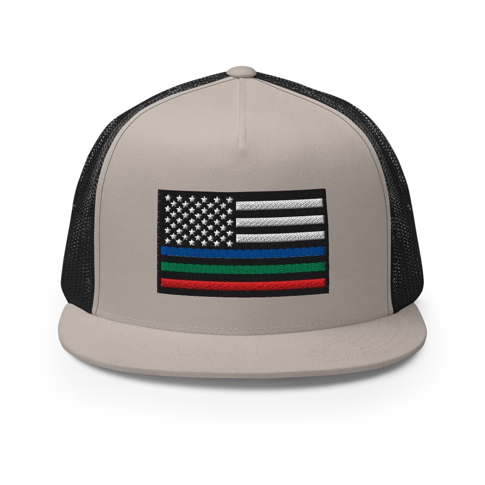 Thin Blue, Green And Red Lines In Honour Of Firefighters, Law - Foto 7