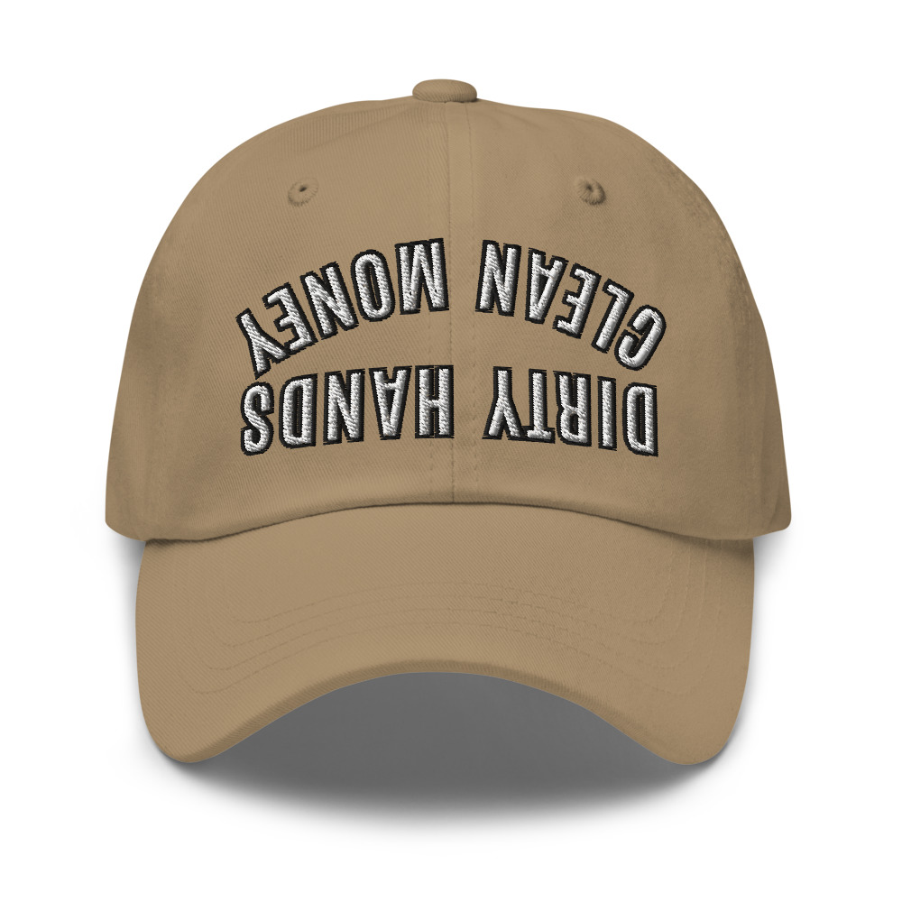 RIVEMUG NX Upside Down Dirty Hands Clean Money Embroidered Curved Bill ...