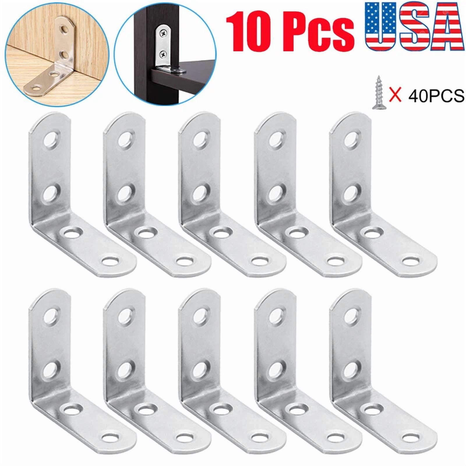 RIVEN- 10 Pcs Right Angle Bracket Stainless Steel Corner Brace Shelf ...