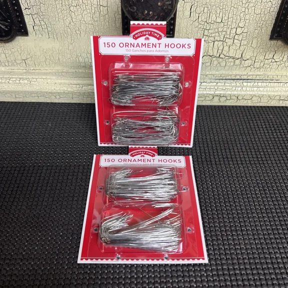 RIVEN- 300 Christmas Silver Ornament Hooks Tree Hangers Large Metal 2 1/2 Inches Long