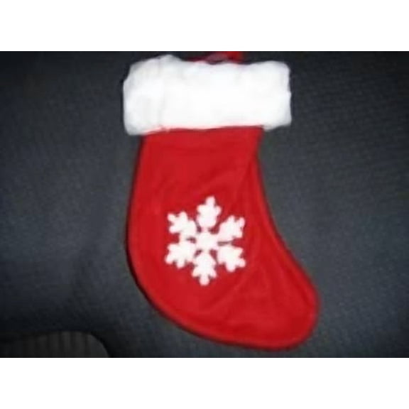 RIVEN- New ! Christmas Snow Fake Mini Stockings Holiday Decoration Red And White