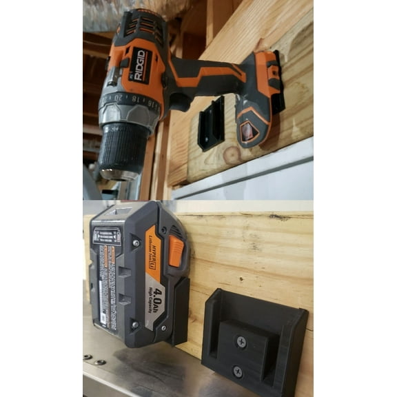 RIVEN- Ridgid 18V Wall/Under Shelf Battery & Tool Holder Mount Combo