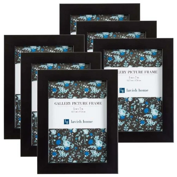 RIVEN- New - 5 X 7 In. Picture Frame Pack, Black - Set Of 6
