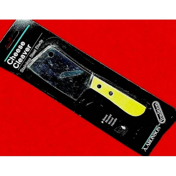 RIVEN- Aronson Cheese Cleaver Slicer Stainless Steel Blade Wood Riveted Handle