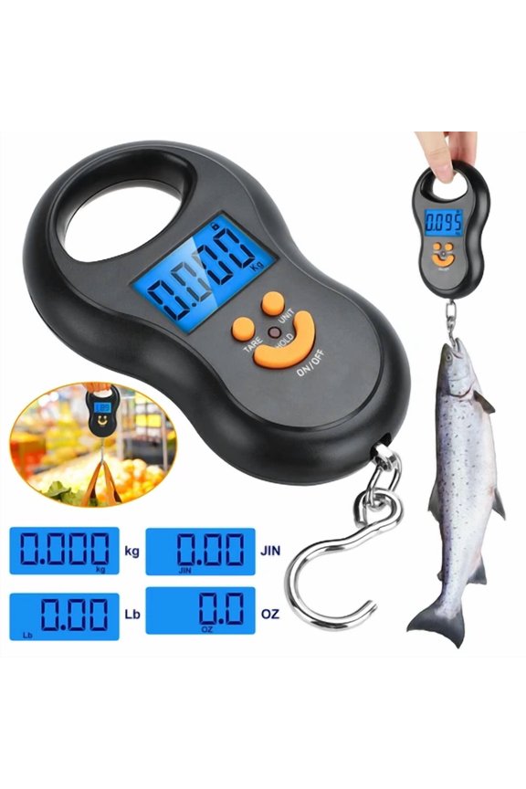 - Digital Fish Scale Postal Hanging Hook Luggage Weight Lcd Mini Portable 110 Lb