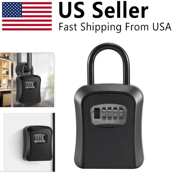 RIVEN- Key Safe 4-Digit Combination Lock Box Wall Mount Storage Safe Security Outdoor