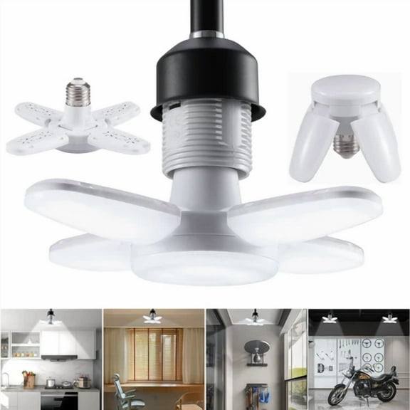 RIVEN- Led Deformable 28W Workshop Light Garage Ceiling Bulb Fixture Folding Lamp E27
