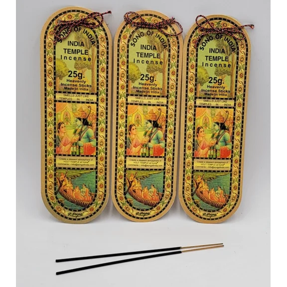 RIVEN- Song Of India Incense Sticks (Indian Temple)- 75 Gram (60 Stick) (3 X 25 Packs)