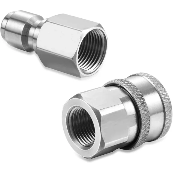 RIVEN- Inch Stainless Steel Male And Female Quick Connector Kit Pressure Wash 3/8