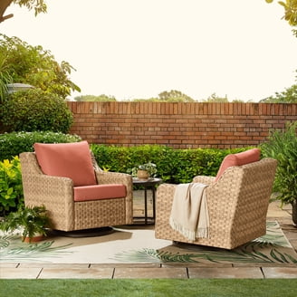 Better Homes & Gardens River Oaks Outdoor Swivel Gliders with Patio Covers, Set of 2, Red