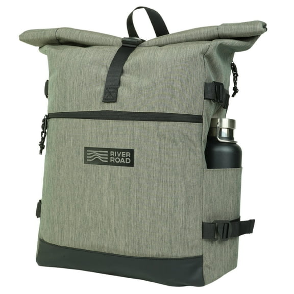 River Road CityRoll Expandable Water-Resistant Backpack with Laptop Pocket - 20L Green