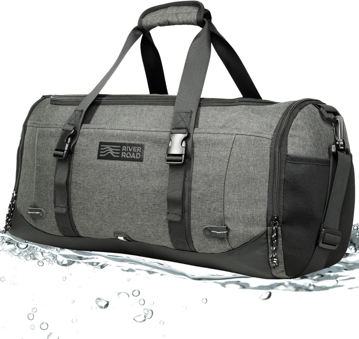 River Road Unisex Movex 33L Sport & Travel Duffle Bag - Scratch, Water-Resistant Fabric - Dark Gray
