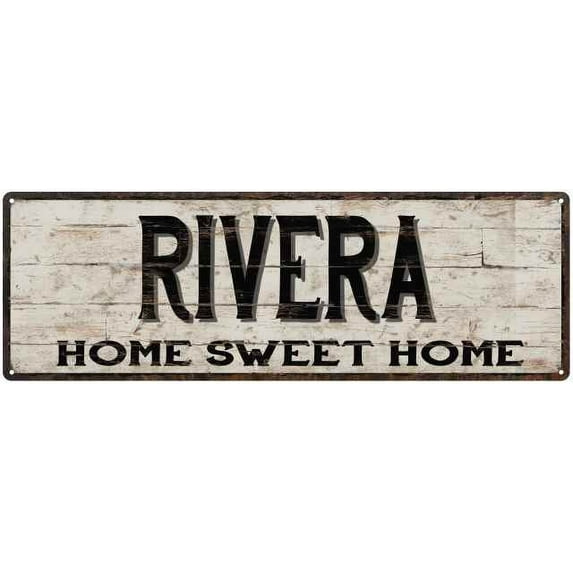 RIVERA Rustic Home Sweet Home Sign Gift 8x24 Metal Decor 108240084059