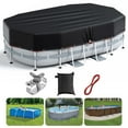 thumbnail image 1 of RIVERGRIT Oval Pool Cover for Above Ground Swimming Pool, 12 x 20FT 420D Oxford Pool Covers W/ Winch & Cable UV Resistant, Waterproof Dustproof Solar Oval Pool Covers for Oval Rectangular Frame Pools, 1 of 12