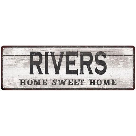 RIVERS Home Sweet Home Country Look 6x18 Metal Sign 106180045580