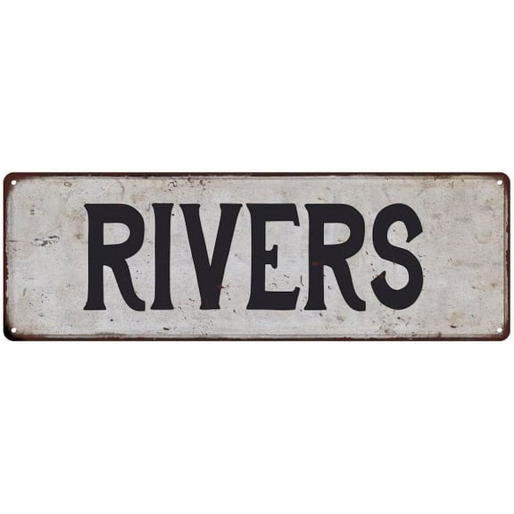 RIVERS Vintage Look Rustic Chic Metal Sign 6x18 106180036580
