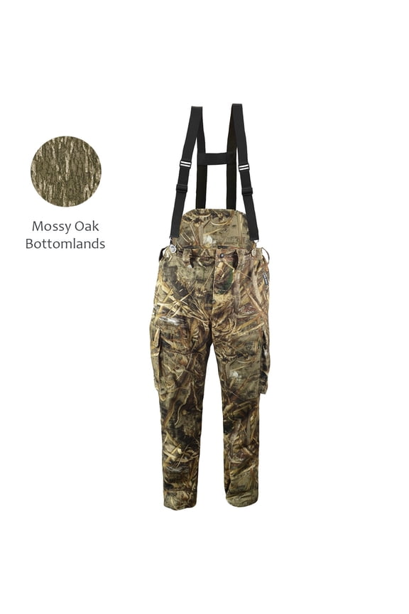 Adult Male Back Country Bibs, Color: Mossy Oak Bottomlands, Size: 2XL