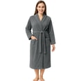 thumbnail image 1 of RIVERSIDE 100% Cotton Terry Bathrobe for Men & Women, Absorbent Spa Robe with Shawl Collar, Belt & Pockets - Gray, 1 of 9