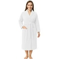 thumbnail image 1 of RIVERSIDE 100% Cotton Terry Bathrobe for Men & Women, Absorbent Spa Robe with Shawl Collar, Belt & Pockets - White, 1 of 9