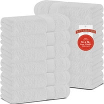 RIVERSIDE 12-Pack Cotton Face Towels 12x12 Ultra Soft & Absorbent Wash Cloths for Body and Face - White