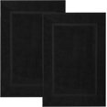 thumbnail image 1 of RIVERSIDE 2 Pack Black Bath Mats 21x34 Soft and Absorbent Cotton Bathroom Rugs Set, 1 of 8