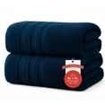 thumbnail image 1 of RIVERSIDE 2 Pack Luxury Bath Sheets 35×70 Soft Quick Dry Extra Large Cotton Towels 600 GSM Hotel Quality Spa - Dark Blue, 1 of 8